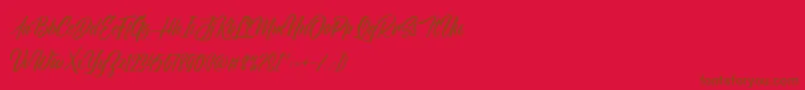 NovithaScriptDemo Font – Brown Fonts on Red Background