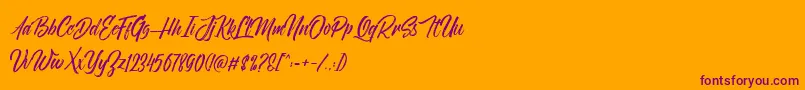NovithaScriptDemo Font – Purple Fonts on Orange Background