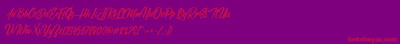 fuente NovithaScriptDemo – Fuentes Rojas Sobre Fondo Morado