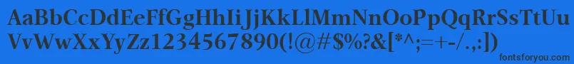 OmnibusBold Font – Black Fonts on Blue Background