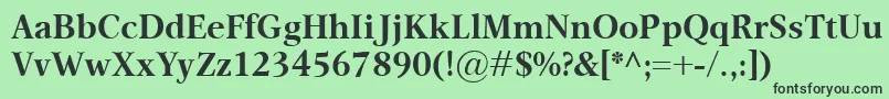 フォントOmnibusBold – 緑の背景に黒い文字