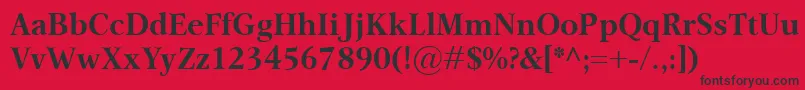 OmnibusBold Font – Black Fonts on Red Background