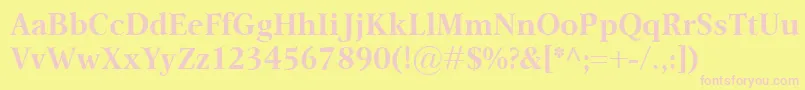 OmnibusBold Font – Pink Fonts on Yellow Background