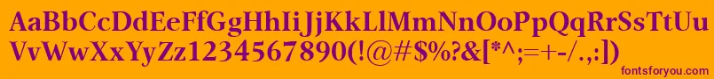 OmnibusBold Font – Purple Fonts on Orange Background