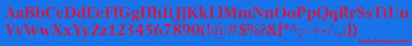 OmnibusBold Font – Red Fonts on Blue Background