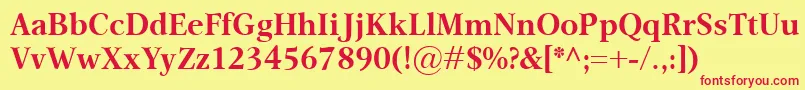 OmnibusBold Font – Red Fonts on Yellow Background