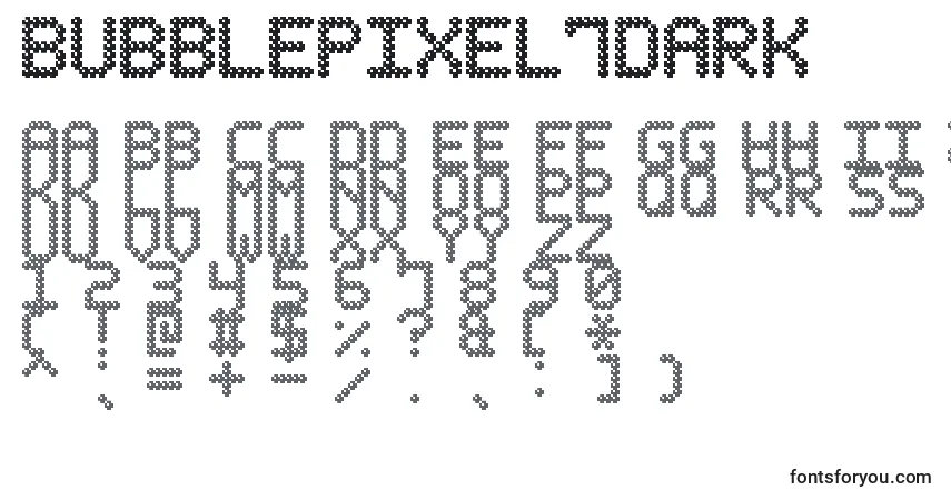 BubblePixel7Dark-fontti – aakkoset, numerot, erikoismerkit