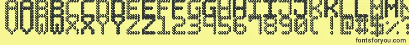 BubblePixel7Dark Font – Black Fonts on Yellow Background