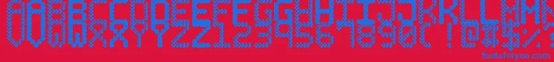 BubblePixel7Dark Font – Blue Fonts on Red Background