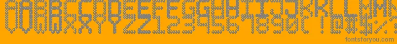 BubblePixel7Dark-Schriftart – Graue Schriften auf orangefarbenem Hintergrund