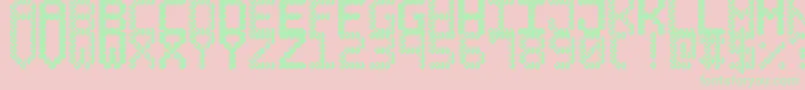 BubblePixel7Dark Font – Green Fonts on Pink Background