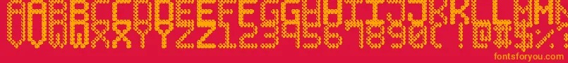 BubblePixel7Dark Font – Orange Fonts on Red Background