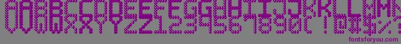Czcionka BubblePixel7Dark – fioletowe czcionki na szarym tle