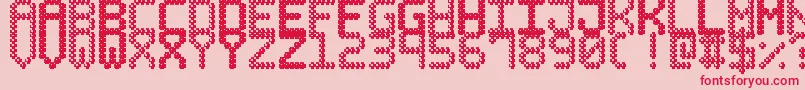 BubblePixel7Dark Font – Red Fonts on Pink Background