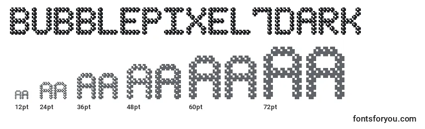 Größen der Schriftart BubblePixel7Dark