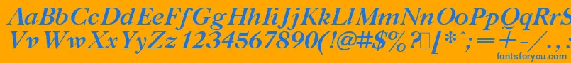 Gaztibit Font – Blue Fonts on Orange Background