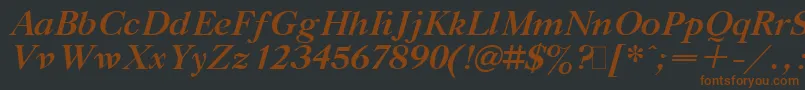 Gaztibit-fontti – ruskeat fontit mustalla taustalla