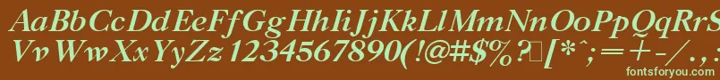 Gaztibit-fontti – vihreät fontit ruskealla taustalla