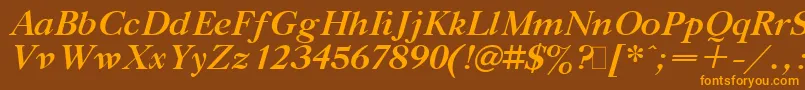 Gaztibit Font – Orange Fonts on Brown Background