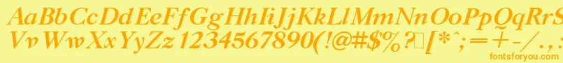 Gaztibit Font – Orange Fonts on Yellow Background