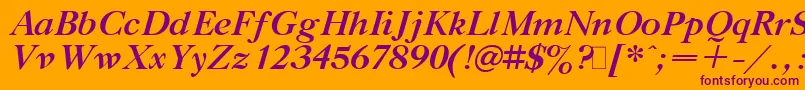 Gaztibit-fontti – violetit fontit oranssilla taustalla
