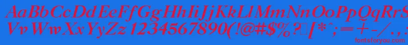 Gaztibit Font – Red Fonts on Blue Background