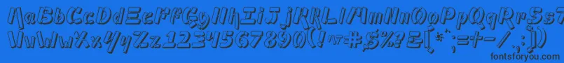 フォントAmpad3D – 黒い文字の青い背景