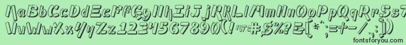 Ampad3D-Schriftart – Schwarze Schriften auf grünem Hintergrund