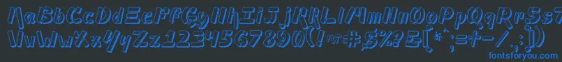 Шрифт Ampad3D – синие шрифты на чёрном фоне