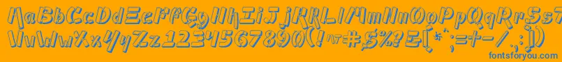 Ampad3D-Schriftart – Blaue Schriften auf orangefarbenem Hintergrund