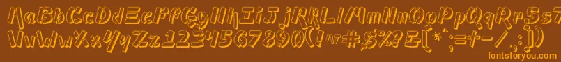 Ampad3D-Schriftart – Orangefarbene Schriften auf braunem Hintergrund