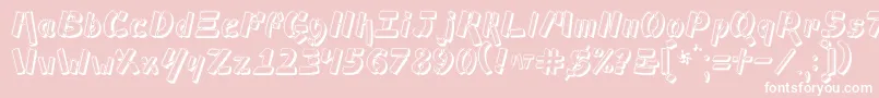 Шрифт Ampad3D – белые шрифты на розовом фоне