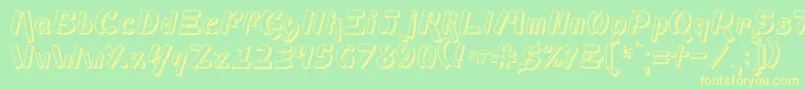 Шрифт Ampad3D – жёлтые шрифты на зелёном фоне