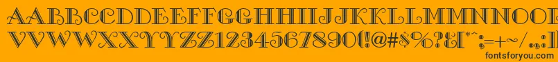 GalleryCaps Font – Black Fonts on Orange Background