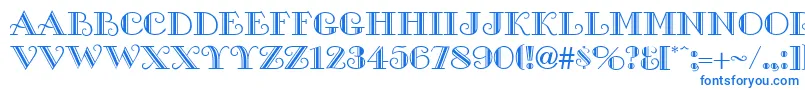 GalleryCaps Font – Blue Fonts on White Background