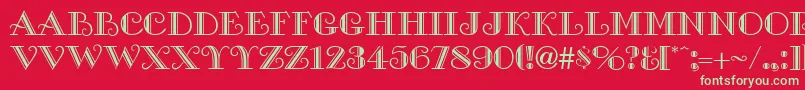 GalleryCaps Font – Green Fonts on Red Background