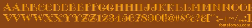 GalleryCaps Font – Orange Fonts on Brown Background