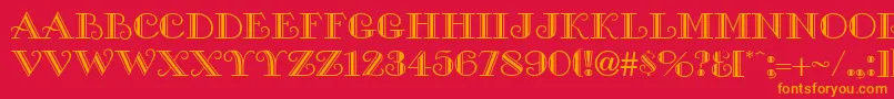 GalleryCaps Font – Orange Fonts on Red Background