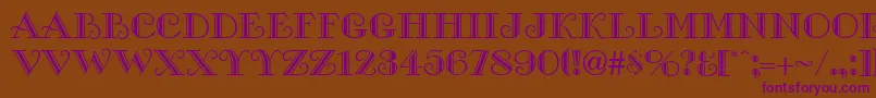 GalleryCaps Font – Purple Fonts on Brown Background