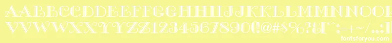 GalleryCaps Font – White Fonts on Yellow Background