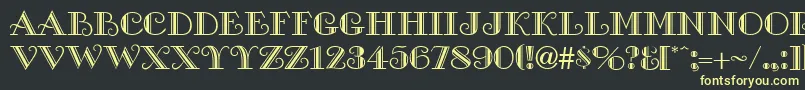 GalleryCaps Font – Yellow Fonts on Black Background