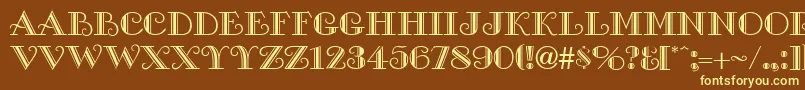 GalleryCaps Font – Yellow Fonts on Brown Background