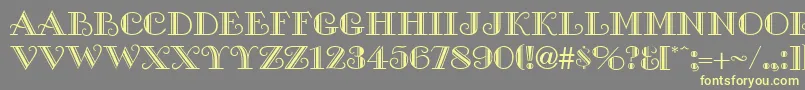 GalleryCaps Font – Yellow Fonts on Gray Background