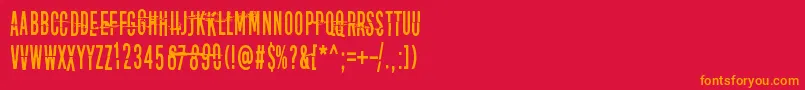 フォントDisturbo – 赤い背景にオレンジの文字