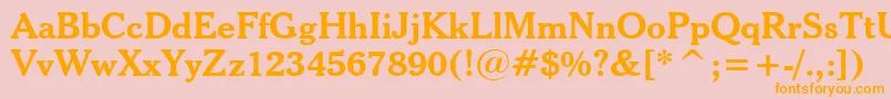 Police CheltenhamBoldBt – polices orange sur fond rose