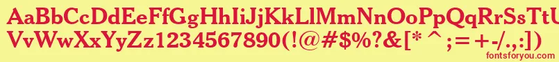 CheltenhamBoldBt Font – Red Fonts on Yellow Background