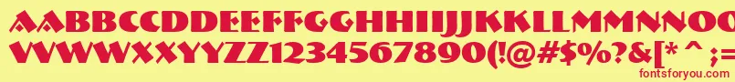 BremenBlackBt Font – Red Fonts on Yellow Background