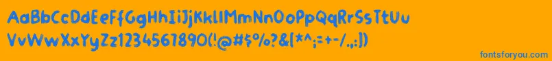 GymnastikDemo Font – Blue Fonts on Orange Background