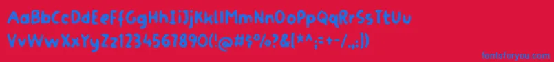 GymnastikDemo Font – Blue Fonts on Red Background