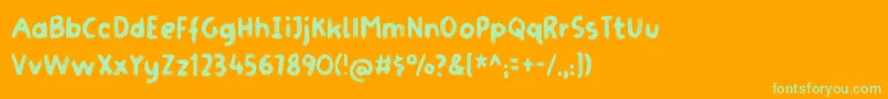 Шрифт GymnastikDemo – зелёные шрифты на оранжевом фоне